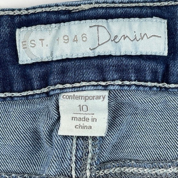 Est 1946 Denim Jeans Womens 10 Comtemporary Blue Denim Distressed - Picture 2 of 12